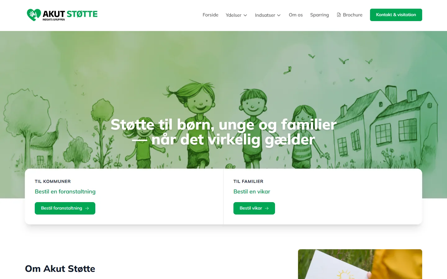 Forsiden af akut-stotte.dk