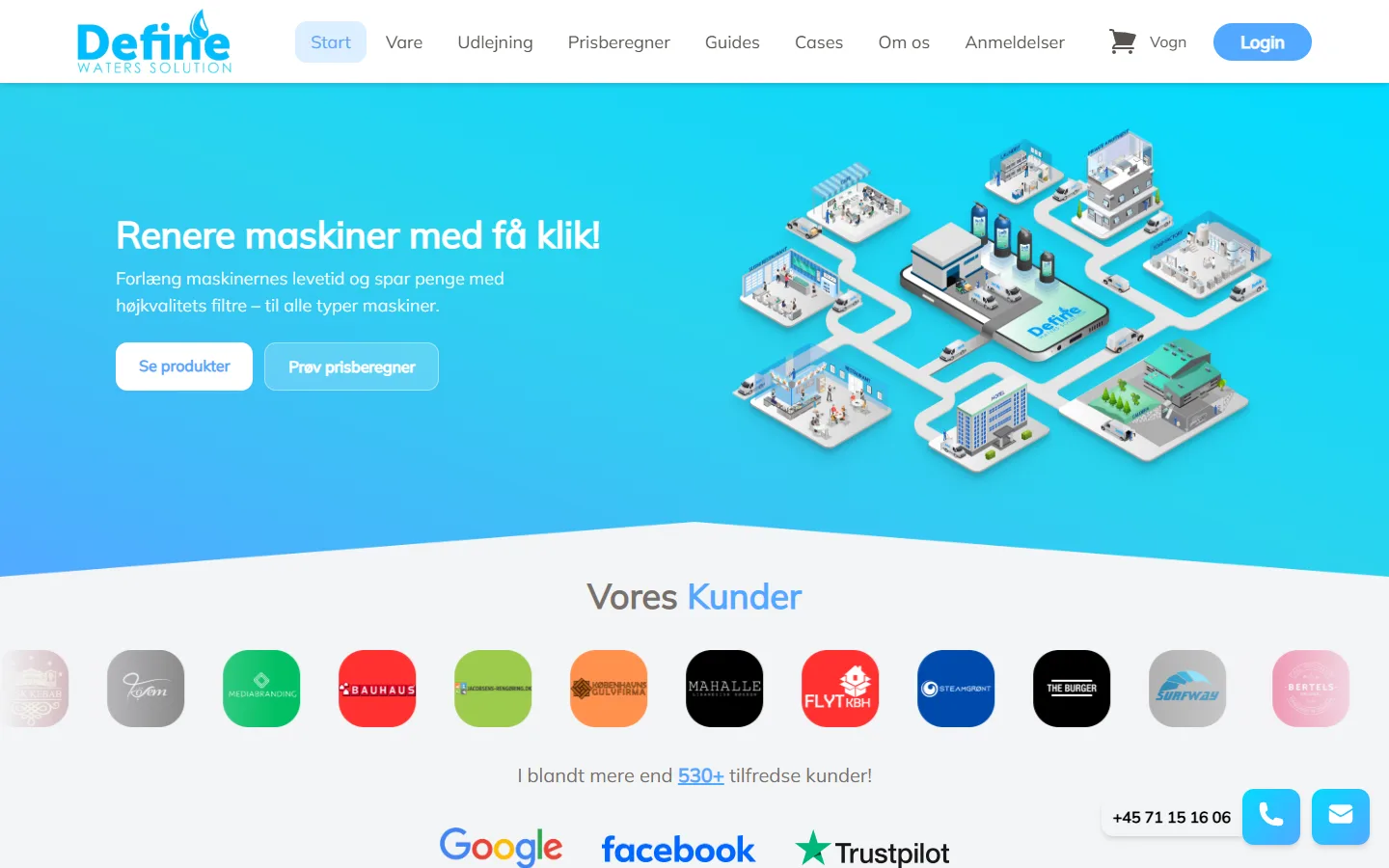 Forsiden af define-waters.dk
