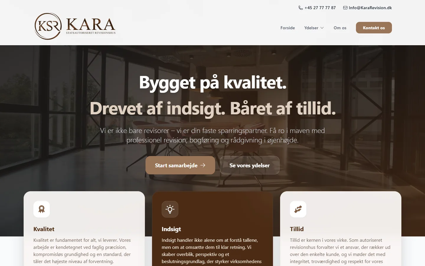 Forsiden af kararevision.dk