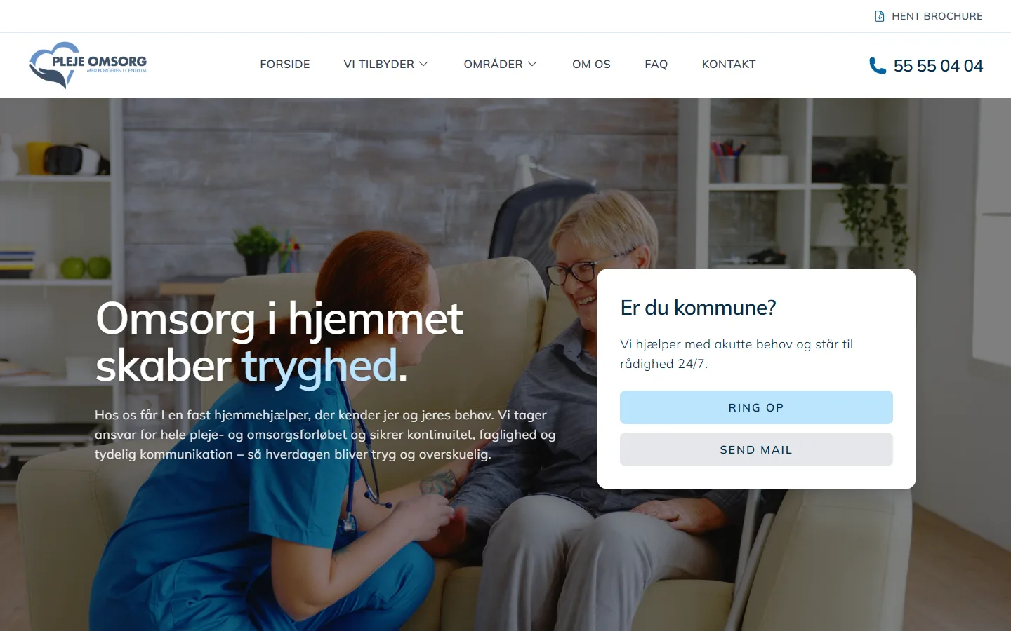 Forsiden af pleje-omsorg.dk