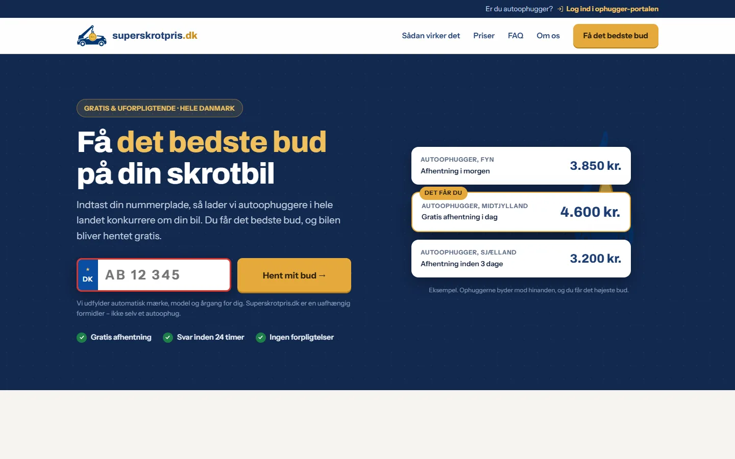 Forsiden af superskrotpris.dk