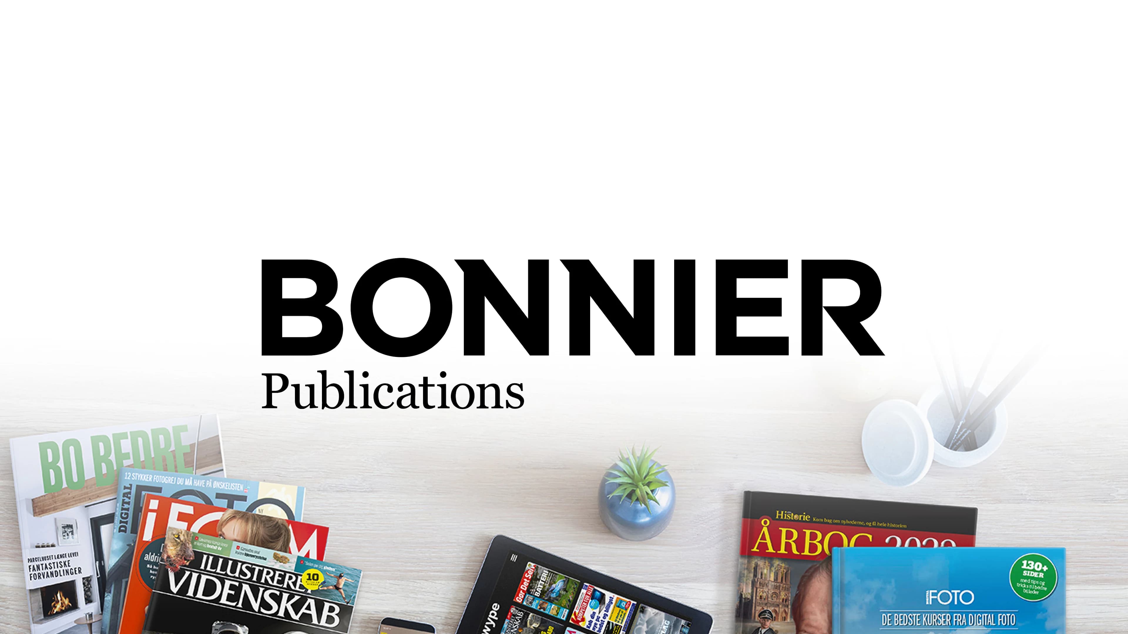 Bonnier Publications' team i telefonen
